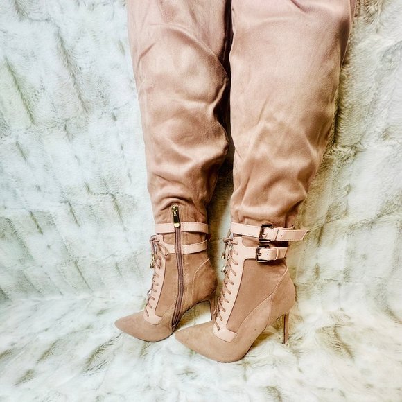 So Me Blush Pink Over The Knee 4.5" Stiletto Heel Boot - Picture 6 of 8